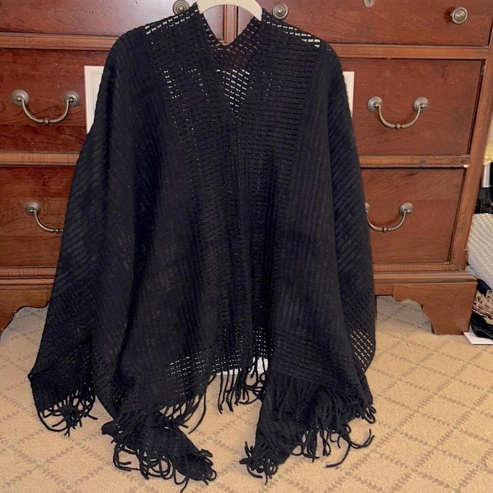 Hatattack black chenille feel solid & open weave … - image 1